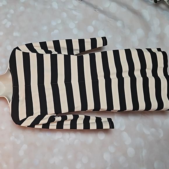 Beige and Black Striped Knit Dress - Picture 3 of 8